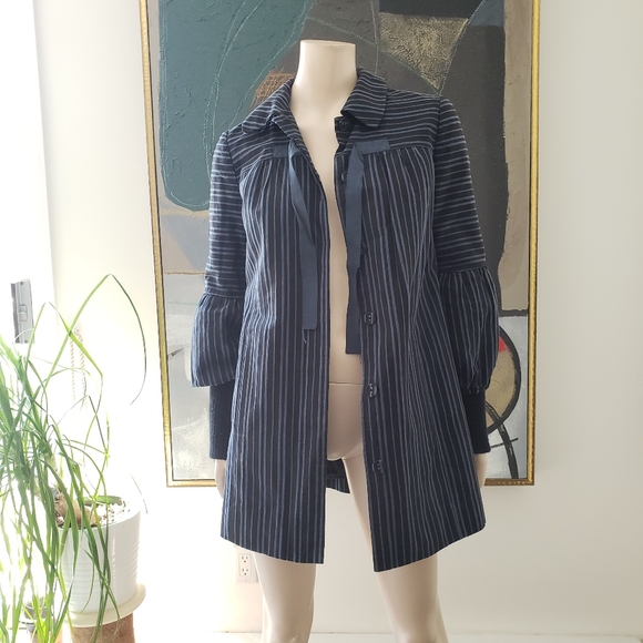 Noa Noa | Striped Padded Coat with Removable Cuffs - Picture 2 of 13